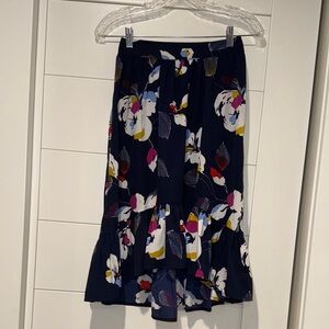 Vero Moda Navy Floral A-Line Skirt